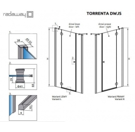 Душові двері Radaway Torrenta DWJS G812Rx1850 хром/прозоре скло 320812-01-01R