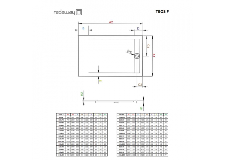  Душовий піддон Radaway Teos F 1400x700x30 антрацит HTF14070-64