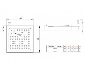 Душовий піддон Radaway Tinos З Compact 800x800x160 білий S4TIC8080-08