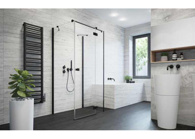 Душова стінка RADAWAY Essenza New Black KDJ/KDJ+S 900x2000 чорний/прозоре скло 384050-54-01