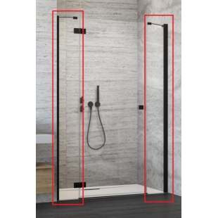 Комплект душових стінок RADAWAY Essenza New Black DWJS 2000 чорний/прозоре скло 384090-54-01