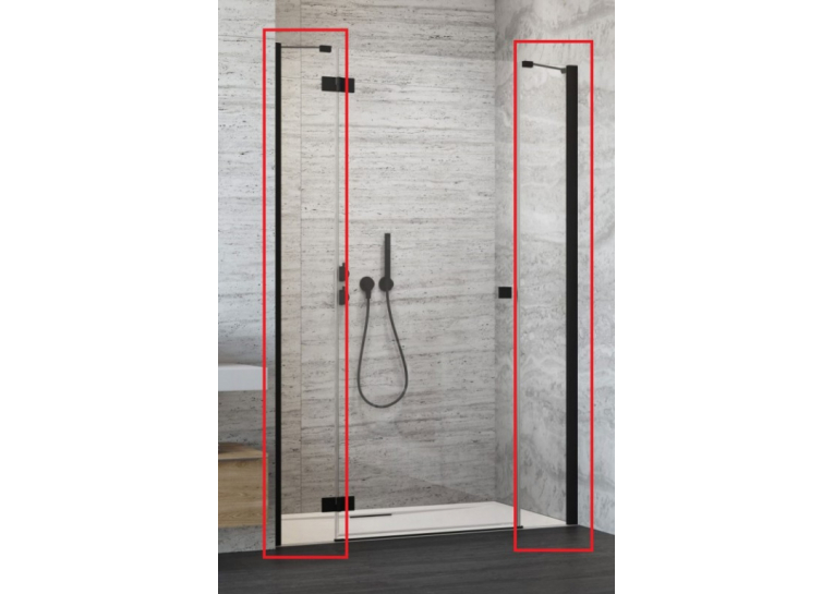  Комплект душових стінок RADAWAY Essenza New Black DWJS 2000 чорний/прозоре скло 384090-54-01