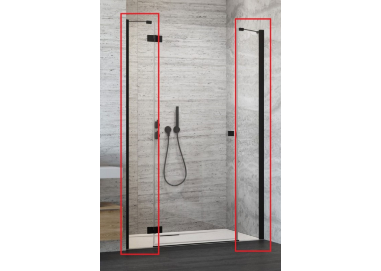 Комплект душевых стенок RADAWAY Essenza New Black DWJS 2000 чёрный/прозрачное стекло 384090-54-01