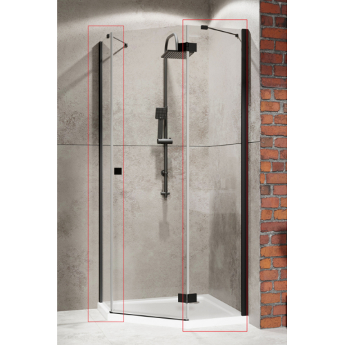 Комплект стін RADAWAY Essenza New Black PTJ 900Zx900Sx2000 чорний/прозоре скло 385050-54-01