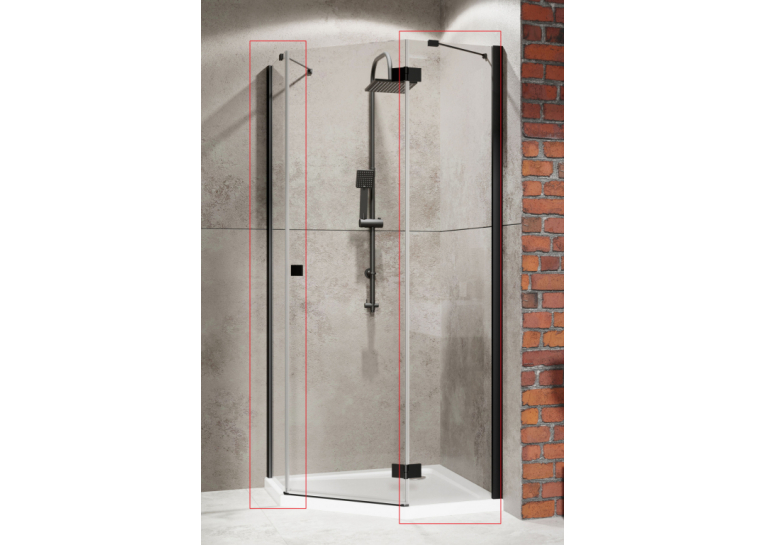  Комплект стін RADAWAY Essenza New Black PTJ 900Zx900Sx2000 чорний/прозоре скло 385050-54-01