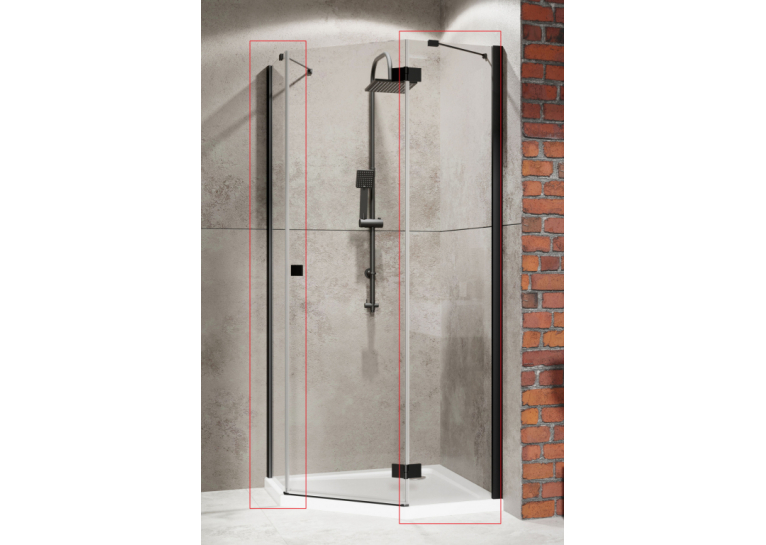  Комплект стін RADAWAY Essenza New Black PTJ 900Zx900Sx2000 чорний/прозоре скло 385050-54-01