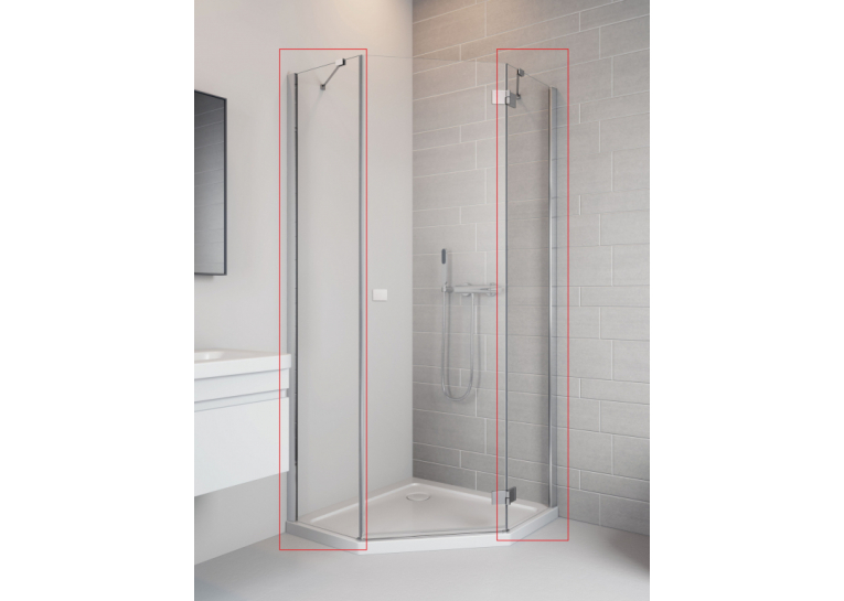  Комплект стінок RADAWAY Essenza New PTJ 1000Zx1000Sx2000 хром/прозоре скло 385051-01-01