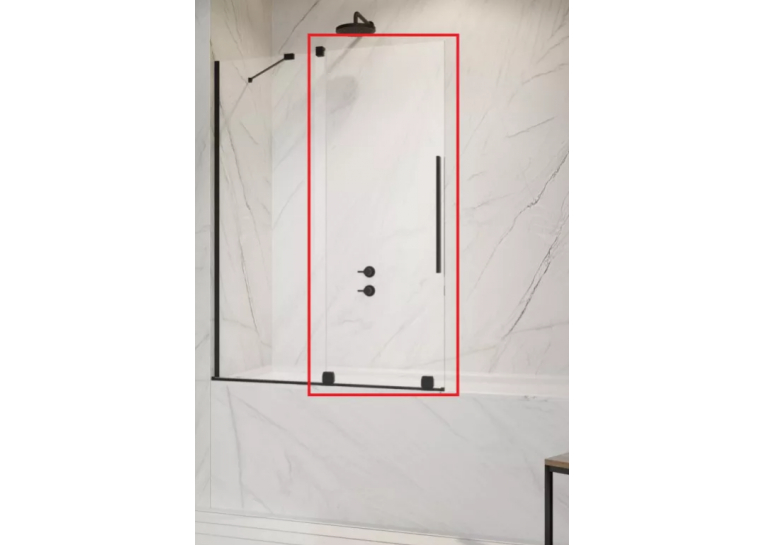 Шторка для ванны Radaway Furo Black PND II 538Lx1500 чёрный/прозрачное стекло 10109538-54-01L