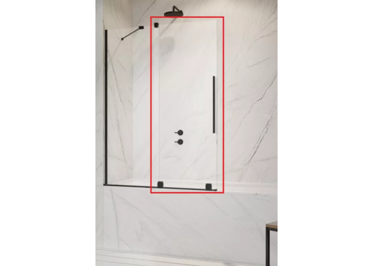  Шторка для ванни Radaway Furo Black PND II 538Lx1500 чорний/прозоре скло 10109538-54-01L