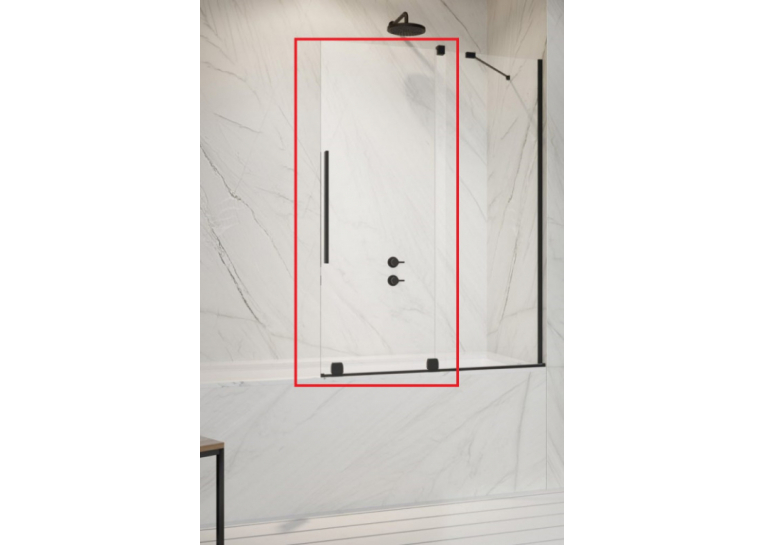  Шторка для ванни Radaway Furo Black PND II 538Rx1500 чорний/прозоре скло 10109538-54-01R