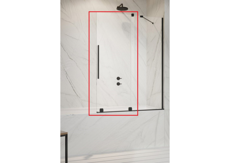  Шторка для ванни Radaway Furo Black PND II 538Rx1500 чорний/прозоре скло 10109538-54-01R