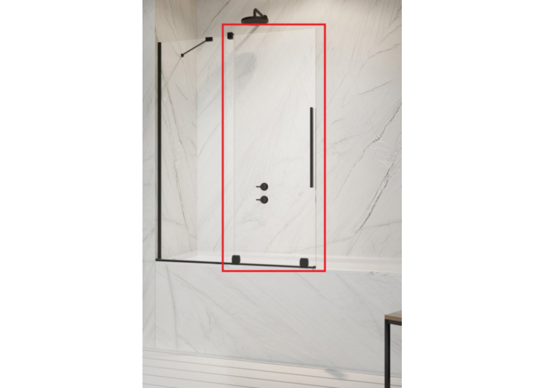 Шторка для ванни Radaway Furo Black PND II 638Lx1500 чорний/прозоре скло 10109638-54-01L