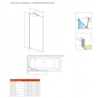 Шторка для ванны Radaway Idea Black PNJ 600x1500 чёрный/прозрачное стекло 10001060-54-01