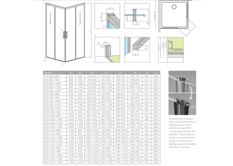 Душова кабіна Radaway Idea Gold KDD 1000x1000x2005 золото/прозоре 387062-09-01L+387062-09-01R