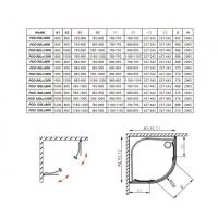 Комплект душових стінок RADAWAY Idea PDD 900Lx900Rx2005 хром/прозоре скло 387140-01-01