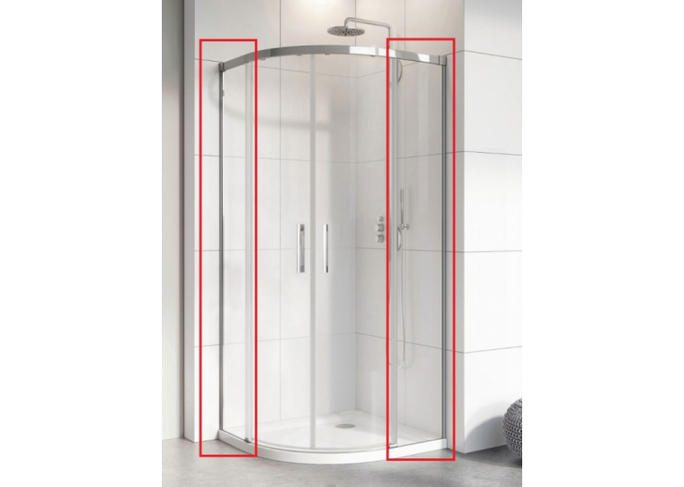  Комплект душових стінок RADAWAY Idea PDD 900Х2005 хром/прозоре скло 387158-01-01