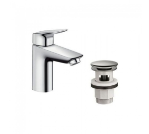Змішувач Hansgrohe Logis 100 для умивальника з донним клапаном push-open (71107000)