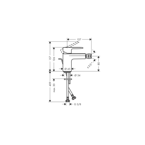 Смеситель Hansgrohe Vernis Blend для биде с металлическим донным клапаном Matt Black (71218670)