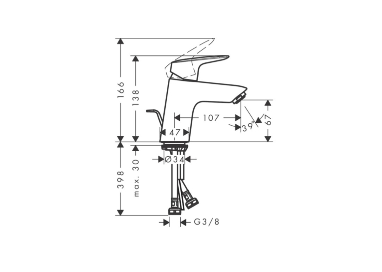 Смеситель Hansgrohe Logis 70 CoolStart для умывальника, Matt Black (71072670)