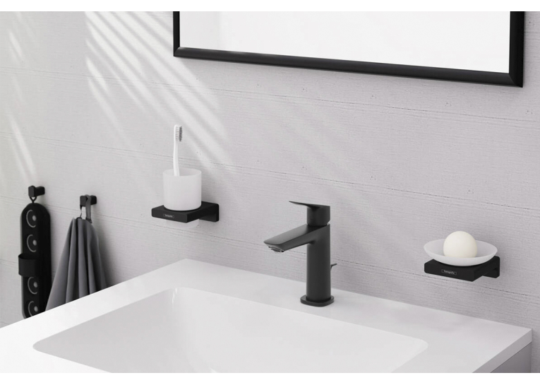 Смеситель Hansgrohe Logis Fine 110 для умывальника CoolStart с донным клапаном pop-up, Matt Black (71254670)