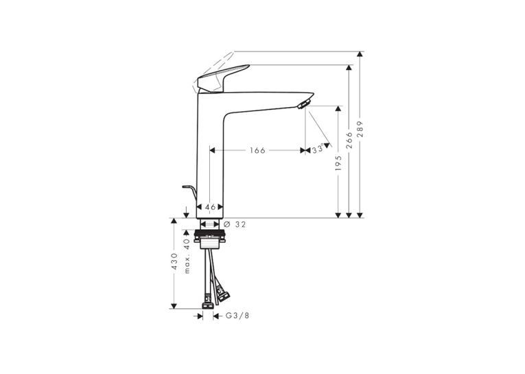 Смеситель Hansgrohe Logis 190 для умывальника, Matt Black (71090670)