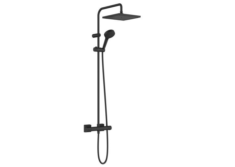 Душевая система Hansgrohe Vernis Shape Showerpipe 240 1jet EcoSmart с термостатом, Matt Black (26429670)