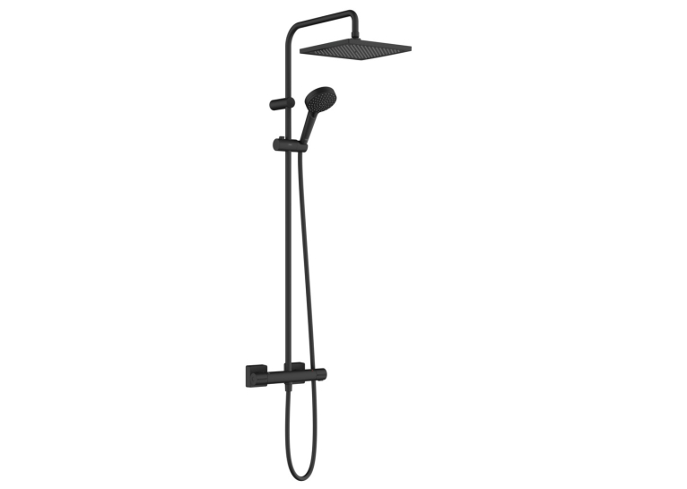 Душова система Hansgrohe Vernis Shape Showerpipe 240 1jet EcoSmart з термостатом, Matt Black (26429670)