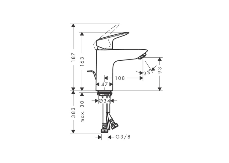 Смеситель Hansgrohe Logis 100 Coolstart для умывальника, Matt Black (71102670)