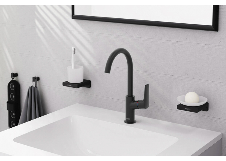 Смеситель Hansgrohe Logis 210 для умывальника без донного клапана, Matt Balck (71131670)