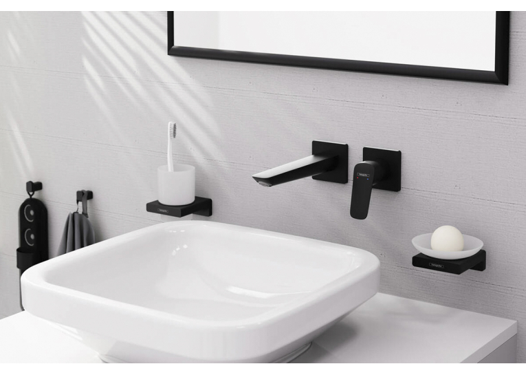 Змішувач Hansgrohe Logis Fine 205 для умивальника зі стіни прихованого монтажу, Matt Black (71256670)