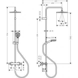Душевая система Hansgrohe Vernis Shape Showerpipe 240 1jet с термостатом, Matt Black (26427670)