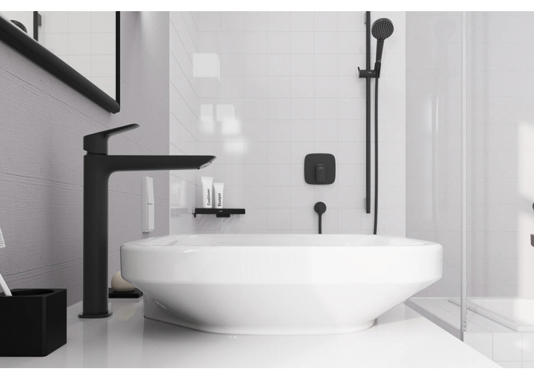 Смеситель Hansgrohe Logis Fine 240 для умывальника без донного клапана, Matt Black (71258670)
