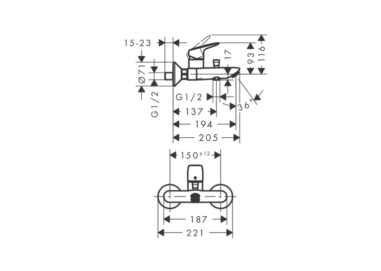 Смеситель Hansgrohe Logis для ванны, Matt Black (71400670) (Повреждённая упаковка)