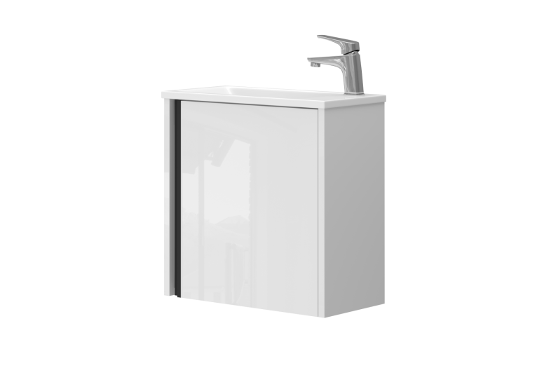 Тумба подвесная JUVENTA Leo-50 белая с умывальником Atria-50 Leo-50 White