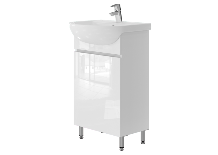 Тумба підлогова JUVENTA MONIKA М1-55 біла з умивальником Arteco 55 Monika M1-55 White