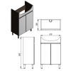 Тумба напольная JUVENTA MONIKA М1-55 белая с умывальником Arteco 55 Monika M1-55 White