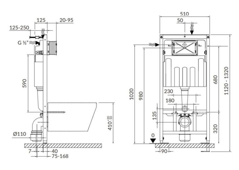 Інсталяція Cersanit B599 TECH LINE BASE з кнопкою BASE CIRCLE + підвісний унітаз ARTECO CLEAN ON із сидінням (S701-627)