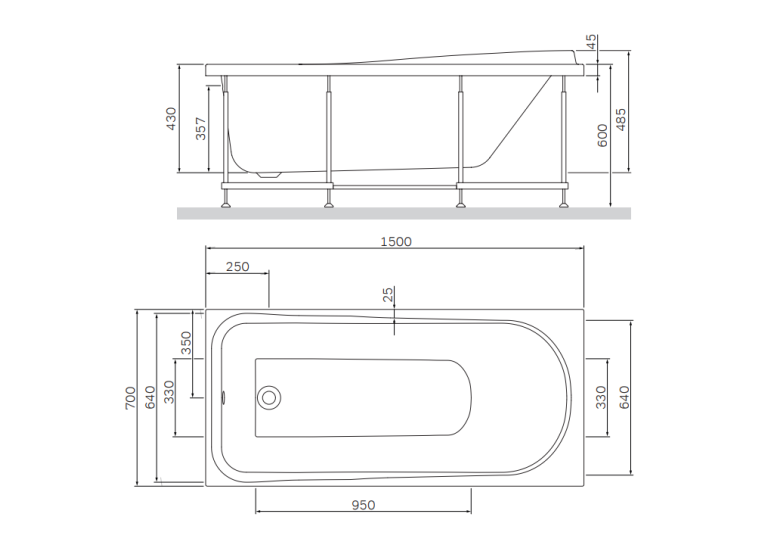  Панель для ванни фронтальна AM.PM Like 150х70 W80A-150-070W-P