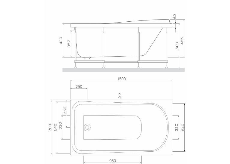 Каркас для ванни AM.PM Like 150х70 W80A-150-070W-R