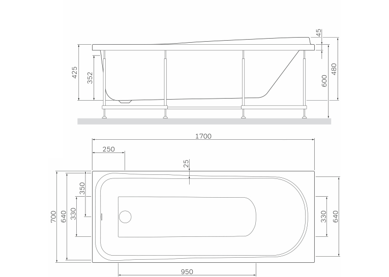 Панель для ванны фронтальная AM.PM Like 170х70 W80A-170-070W-P