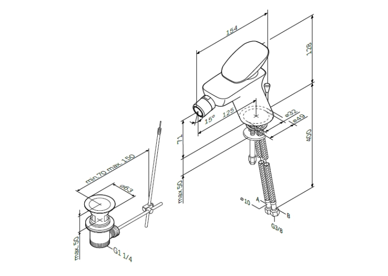 Змішувач для біде AM.PM Spirit V2.0 F70A83100