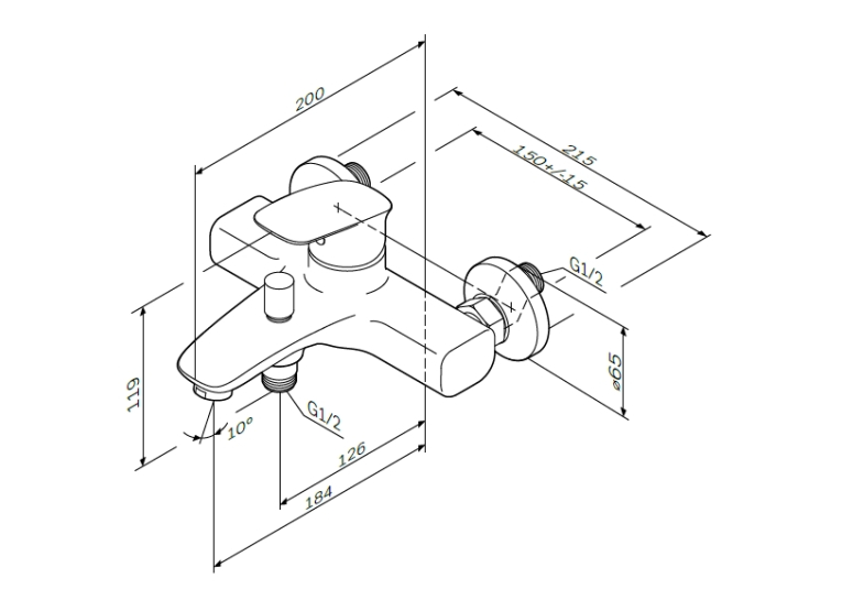 Змішувач для ванни та душу AM.PM Spirit V2.1 F71A10000