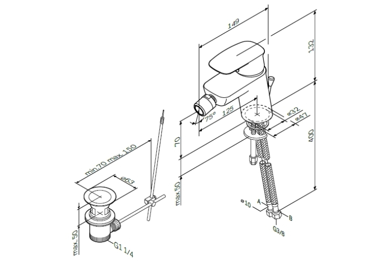 Змішувач для біде AM.PM Spirit V2.1 F71A83100