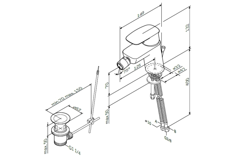 Змішувач для біде AM.PM Spirit V2.1 F71A83100
