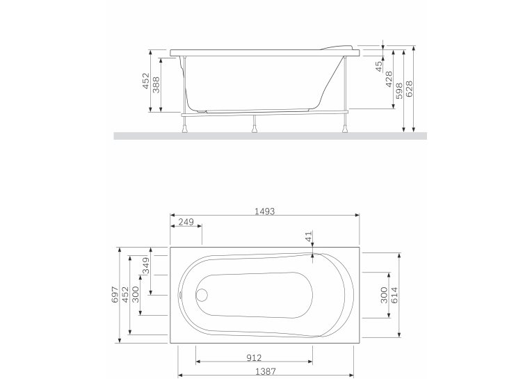  Панель для ванни фронтальна AM.PM Spirit 150х70 W72A-150-070W-P2