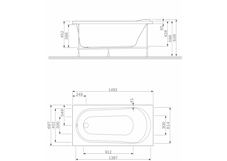 Панель для ванны фронтальная AM.PM Spirit 150х70 W72A-150-070W-P2