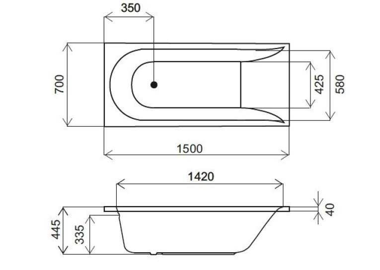 Каркас для ванни AM.PM Spirit 150x70 W72A-150-070W-R2