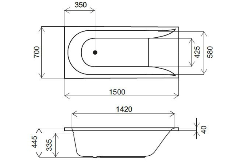 Каркас для ванны AM.PM Spirit 150x70 W72A-150-070W-R2