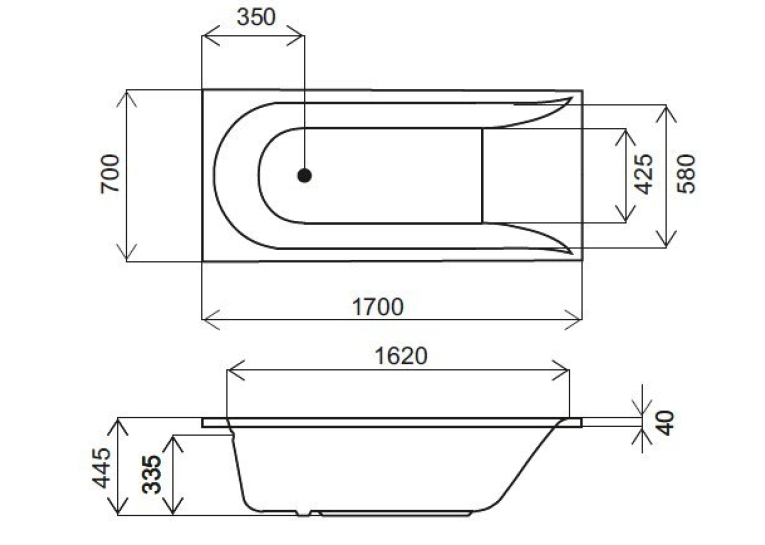 Ванна акрилова AM.PM Spirit 170х70 W72A-170-070W-A2