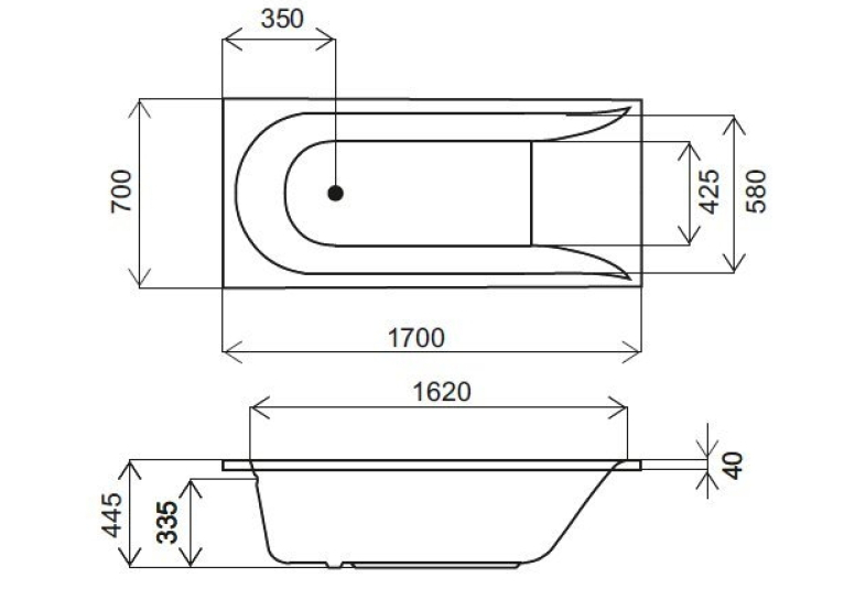 Ванна акрилова AM.PM Spirit 170х70 W72A-170-070W-A2